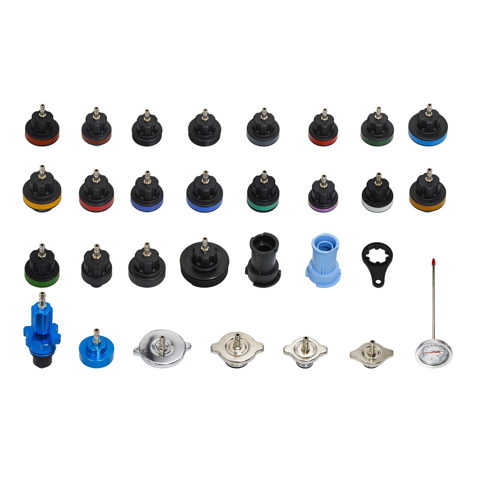 42PCS Coolant Radiator Pressure Tester & Vacuum Refill Tool Adapters Universal