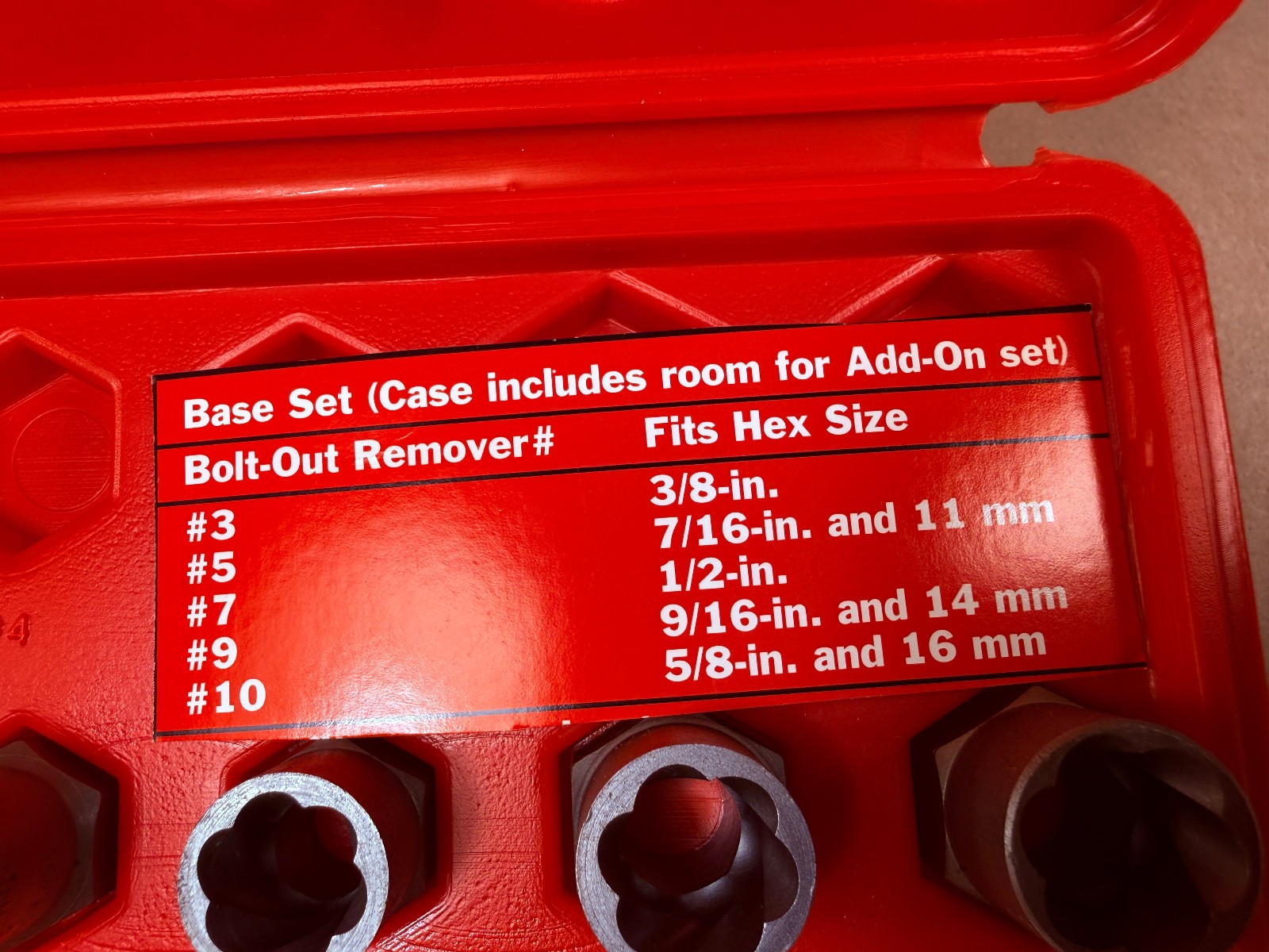 Never Used Craftsman USA 9 52160 Bolt-Out Damaged Bolt/Nut Remover Extractor Set