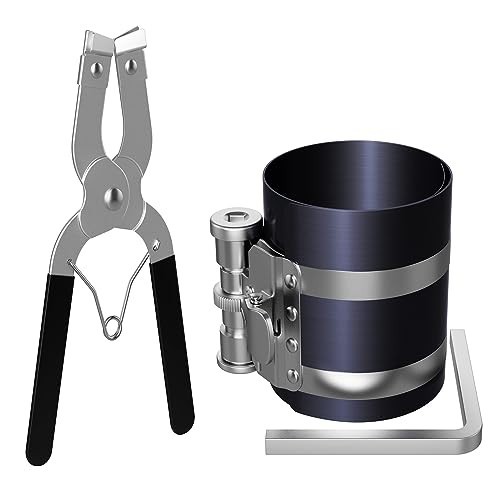 Piston Ring Compressor Tool Kit 2-1/8 to 7 Inch 53-175mm with Plier Wrench