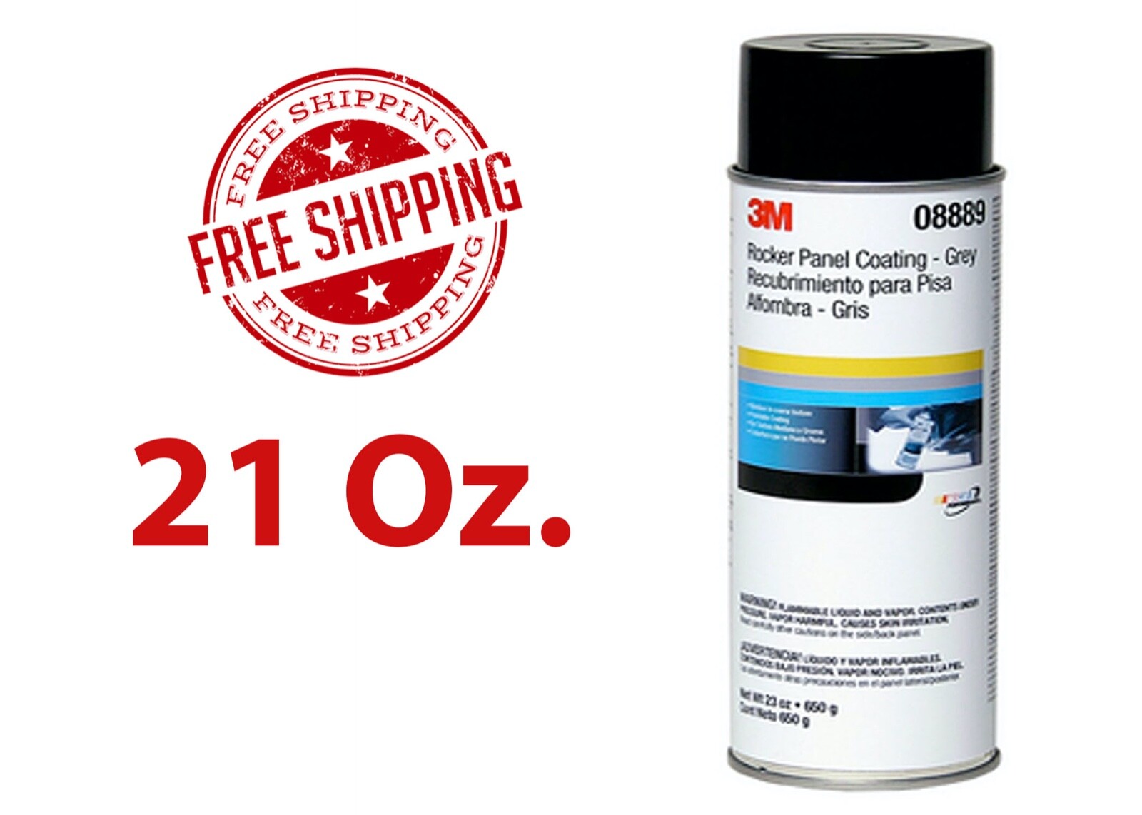 3M 08889 Fast Drying & Paintable Rocker Panel Coating 21Oz Can New Free Shipping