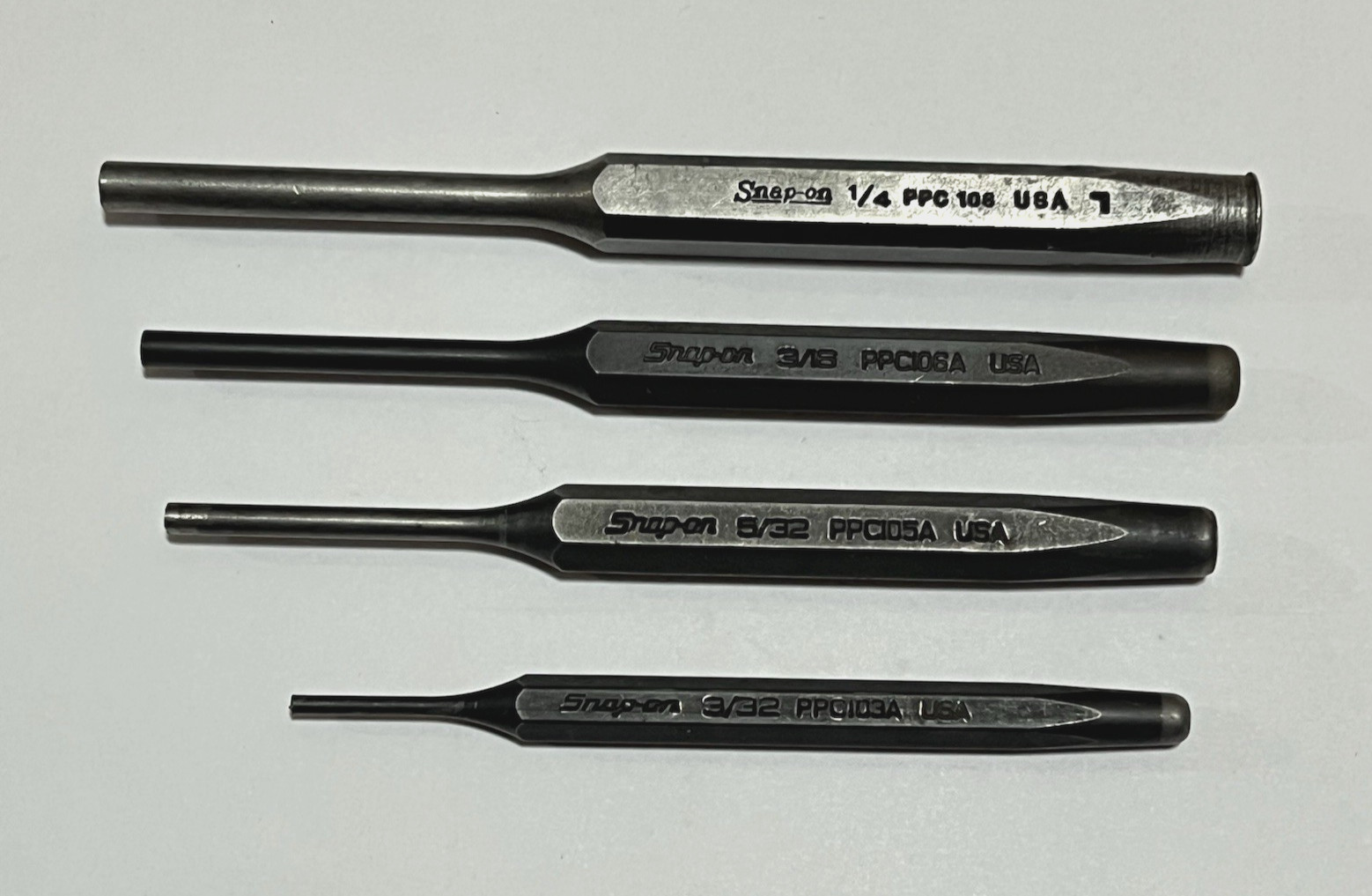 Snap On Pin Punch Set 4 pc 3/21 – 5/32 – 3/16 – 1/4 USA