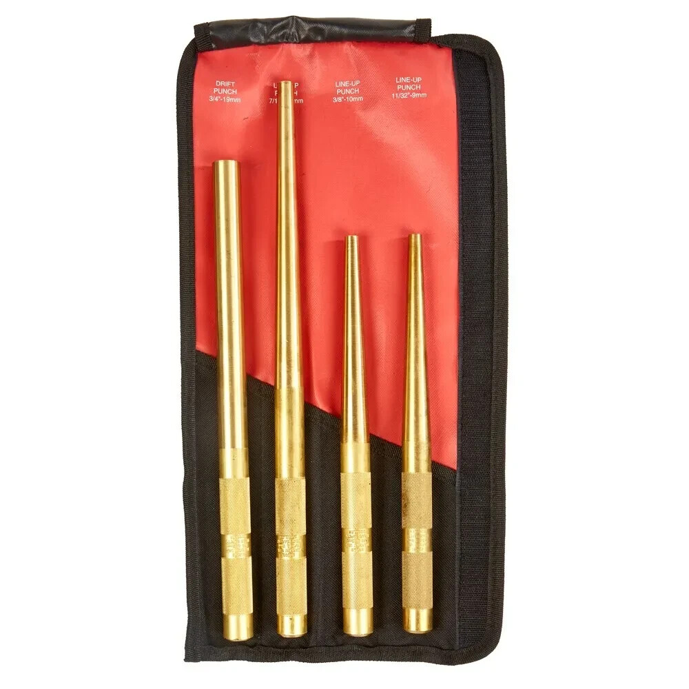 Mayhew 61363 4 Piece Extra Long Brass Punch Set Brand New!