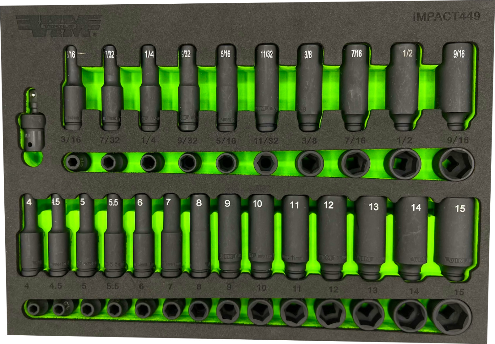 VIM Tools IMPACT449 49 Piece 1/4″ Drive Impact Socket Set