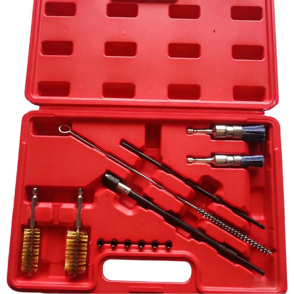 Diesel Injector Bracket Fuel Injector Cleaning Brush Set Engine Pipe 14 Tools