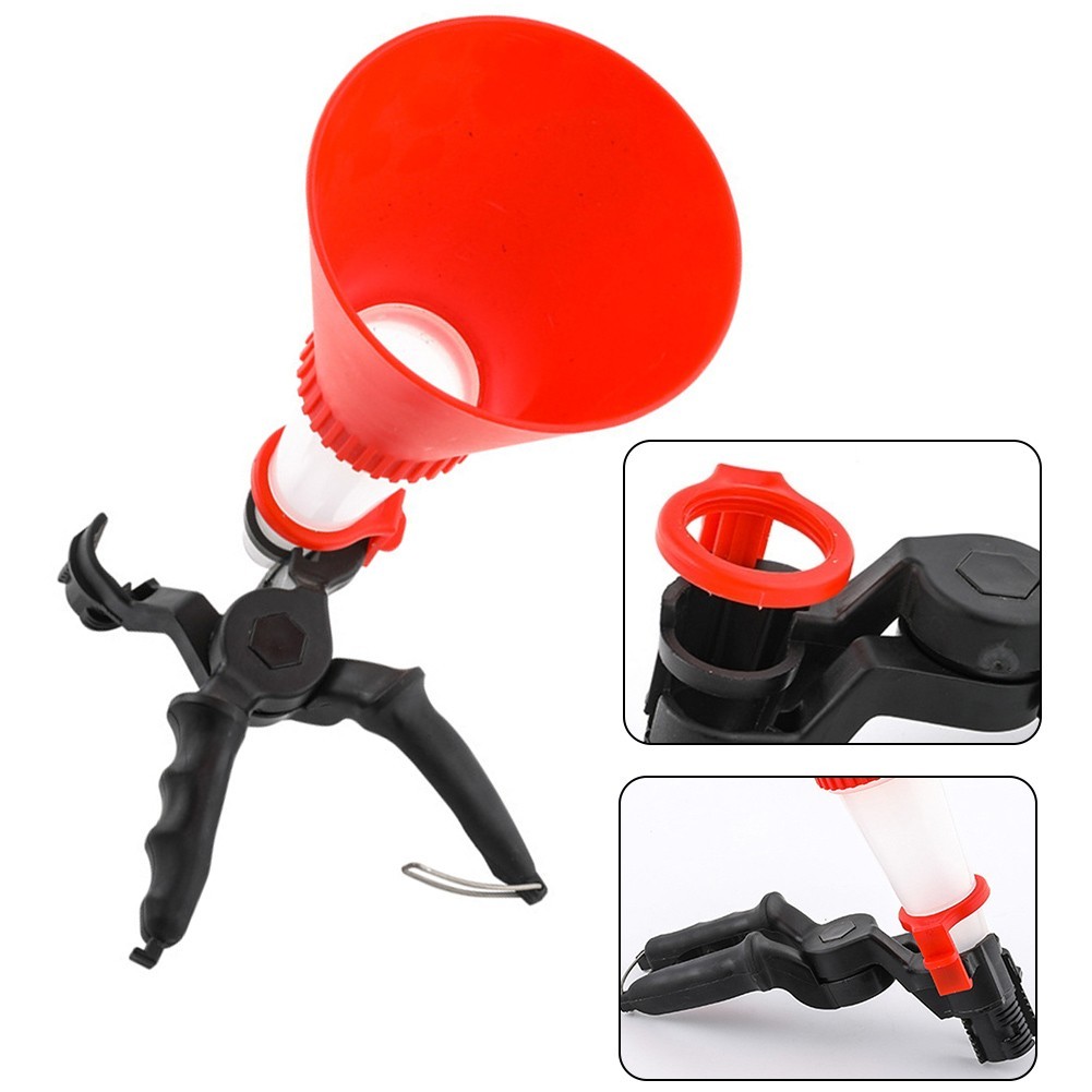 Car Engine Oil Funnel Set with Adjustable Clamp for Quick Clean Refilling
