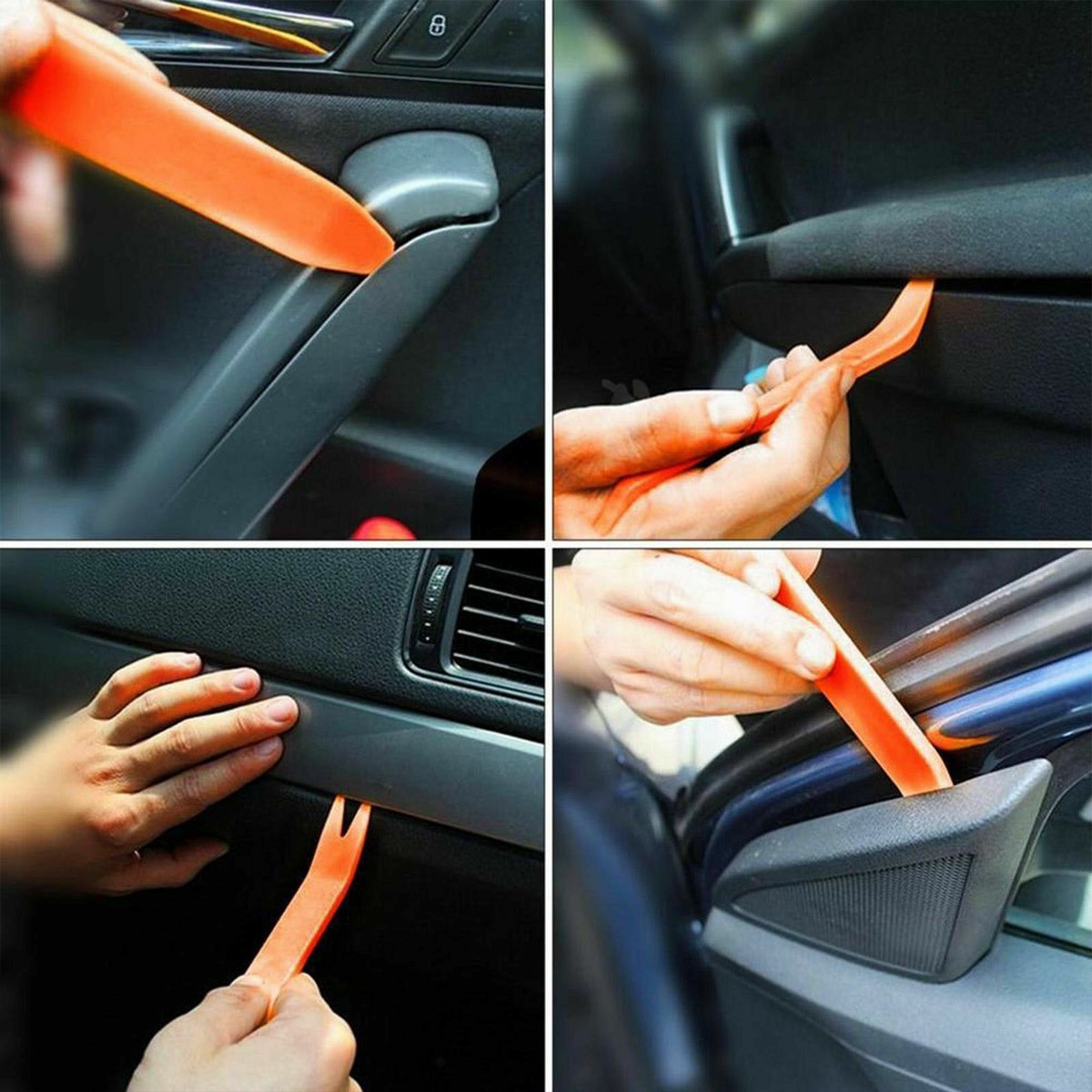 4Pcs Car Trim Removal Tools Set Hand Tools Pry Bar Panel Door Interior Clip Kits