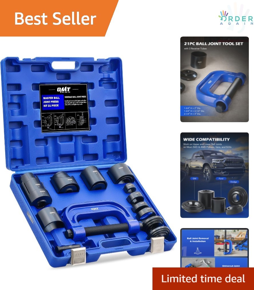 21PCS Ball Joint Press Kit Automotive Removal Tool for U-Joints and Bearings