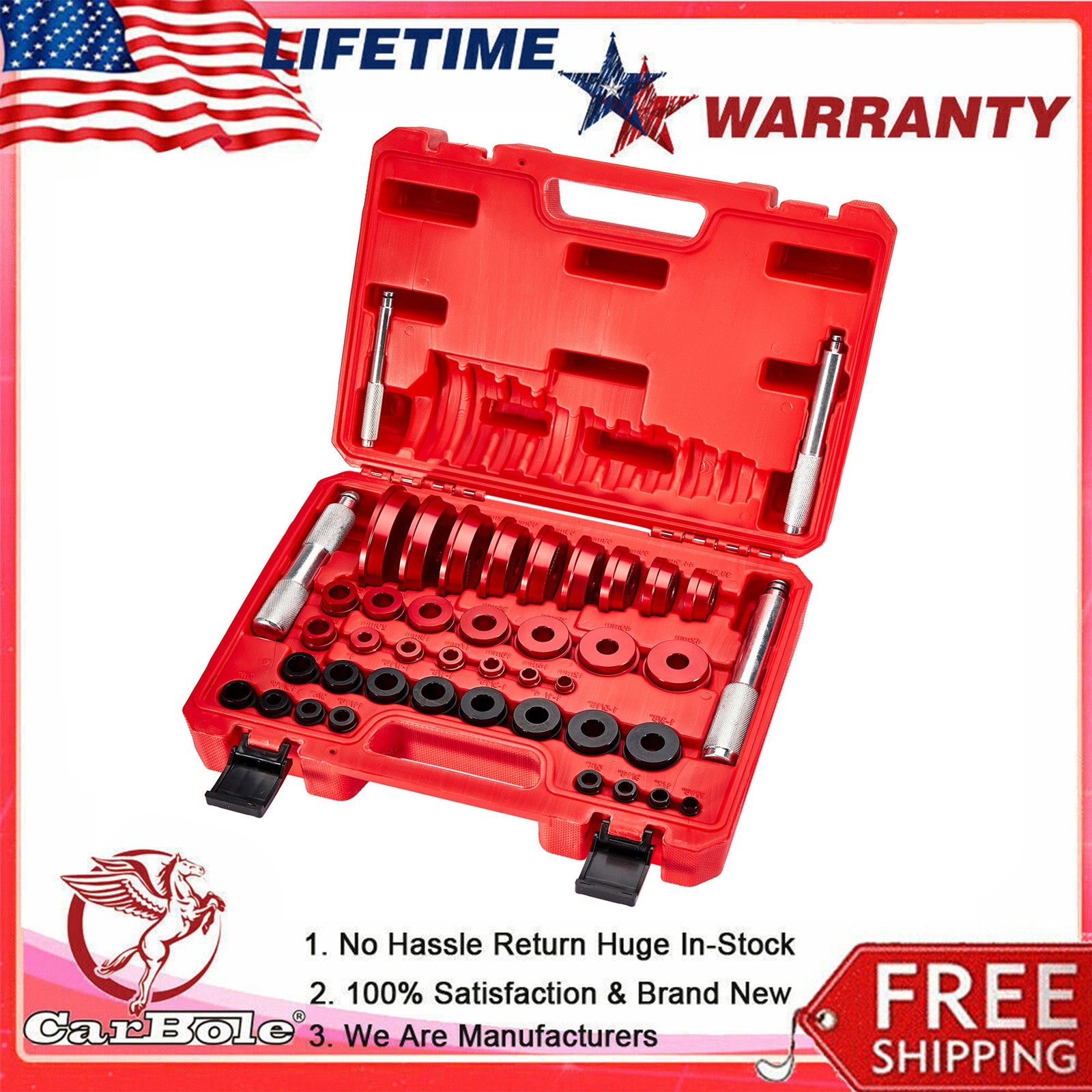 43 Piece Bearing Press Kit eal Driver Installer Set for Bearing Installation