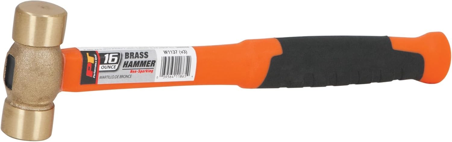 Performance Tool W1137 Solid Brass Hammer, 16 oz