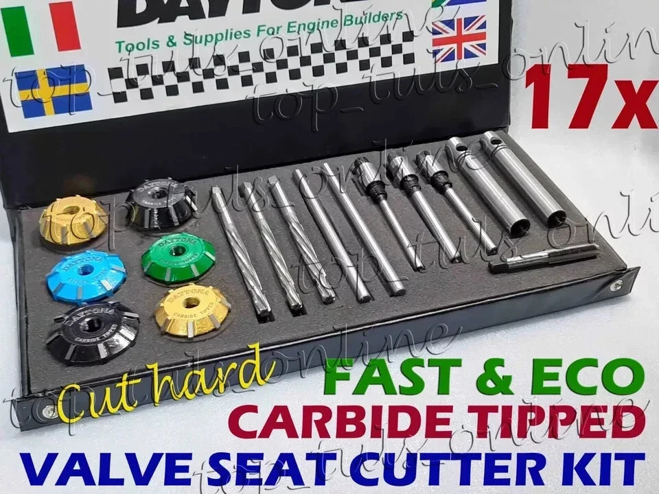 17x 3 Angle Cut VALVE SEAT CUTTER KIT 30 MM-35 MM 30*-45*-60* Deg CARBIDE TIPDD