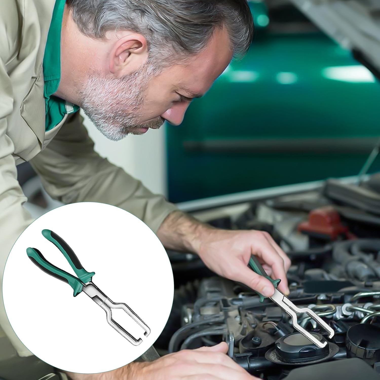 9Inch Electrical Disconnect Pliers Fuel Line Clip Spark Plug Repair Tool 2-Pack