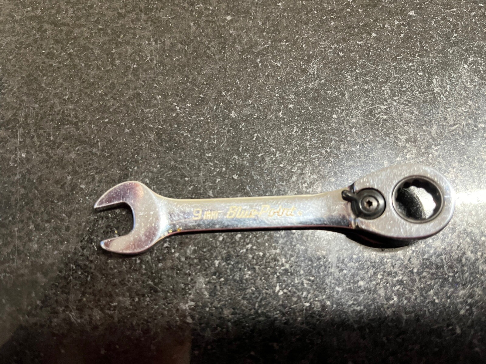 Blue Point 9mm 12-Point Metric 15° Offset Short Ratcheting Combination Wrench