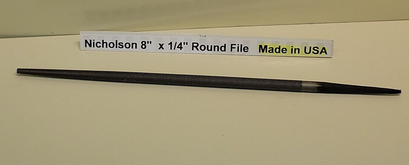 Nicholson 8″ Round 1/4″ File 40687 Smooth Cut New Old Stock * Made in USA