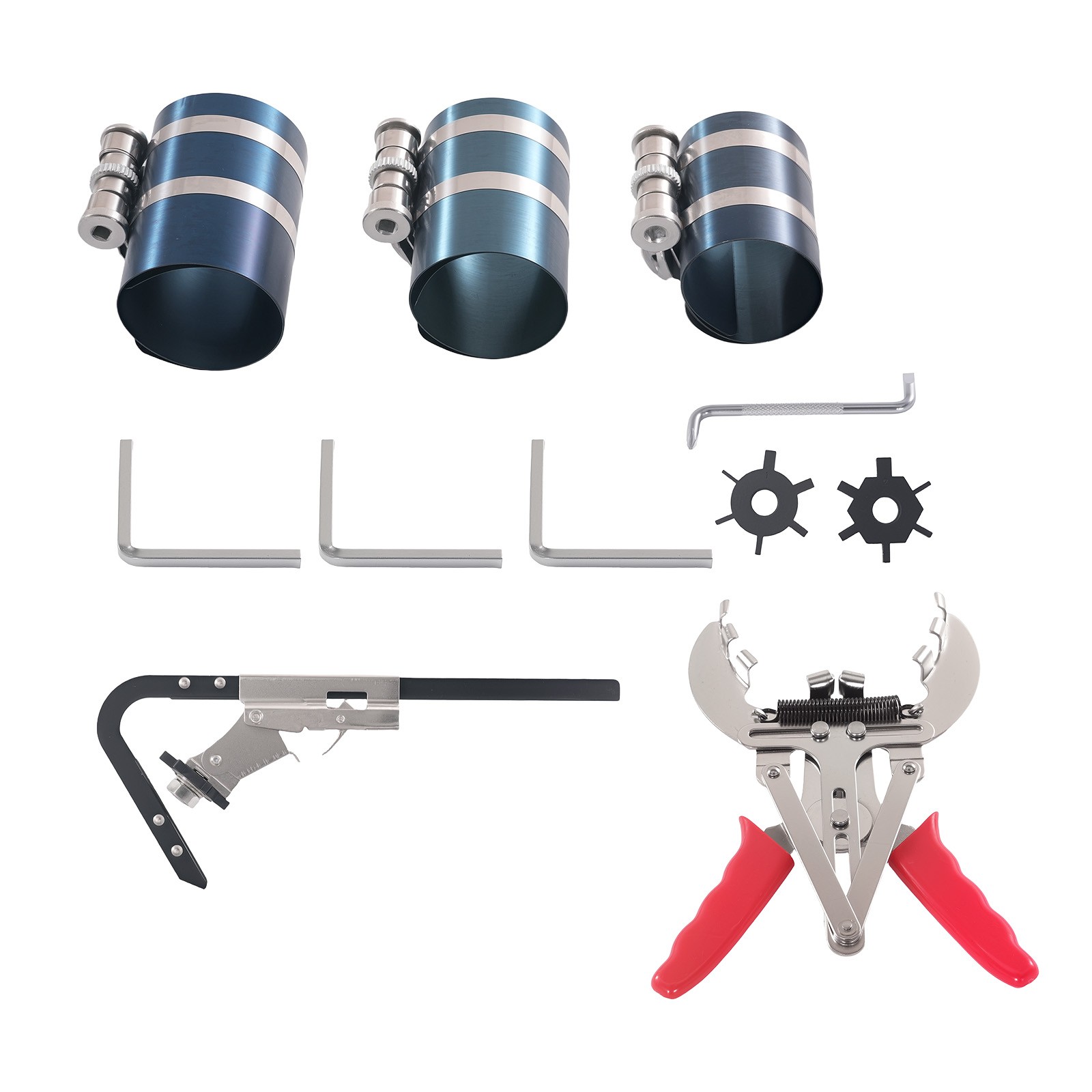 11PC Piston Ring Compressor Pliers Service Tool Set Steel 53-175mm Engine
