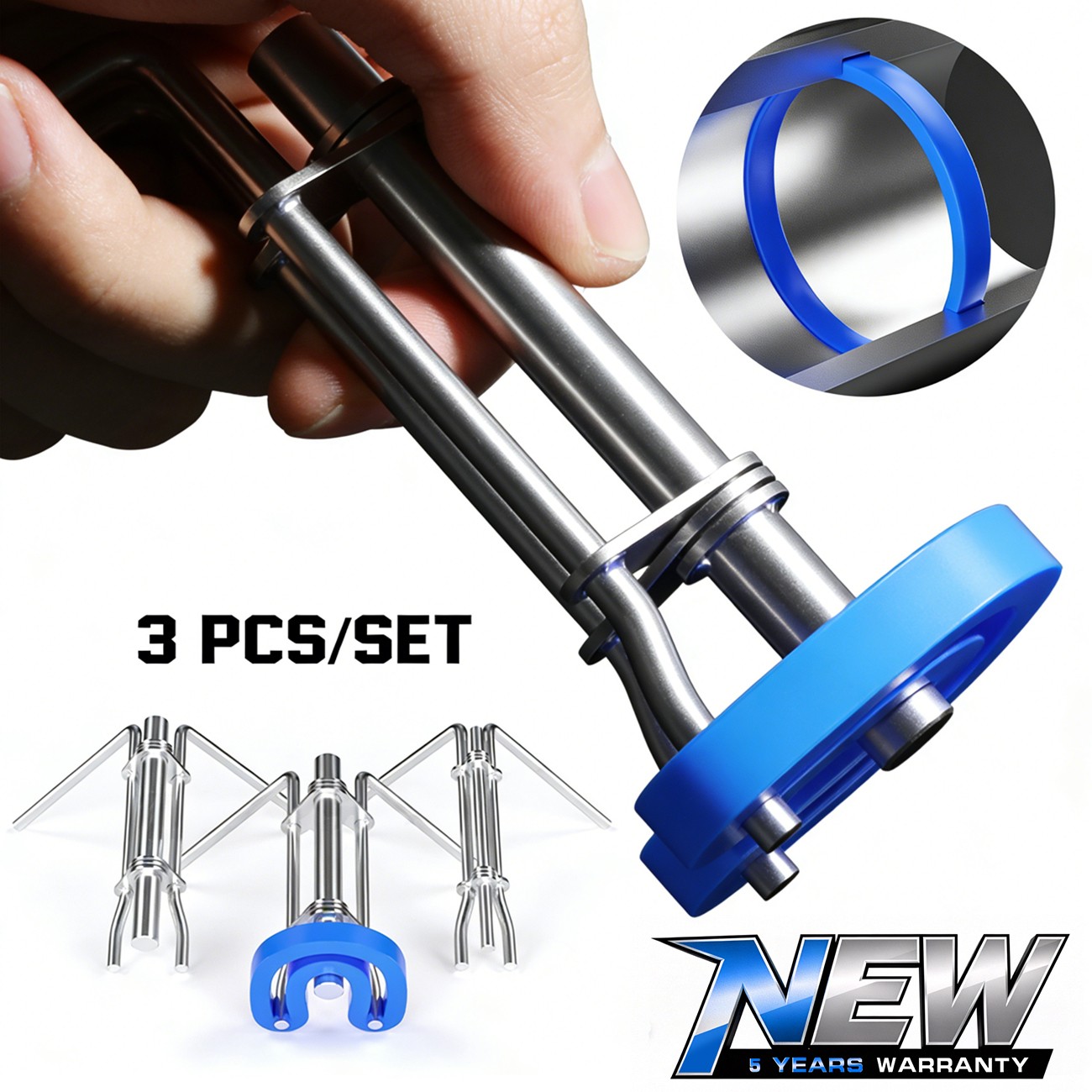 Hydraulic Cylinder Piston Rod Seal U-cup Installation Tool Kit Set – 3pcs S/M/L