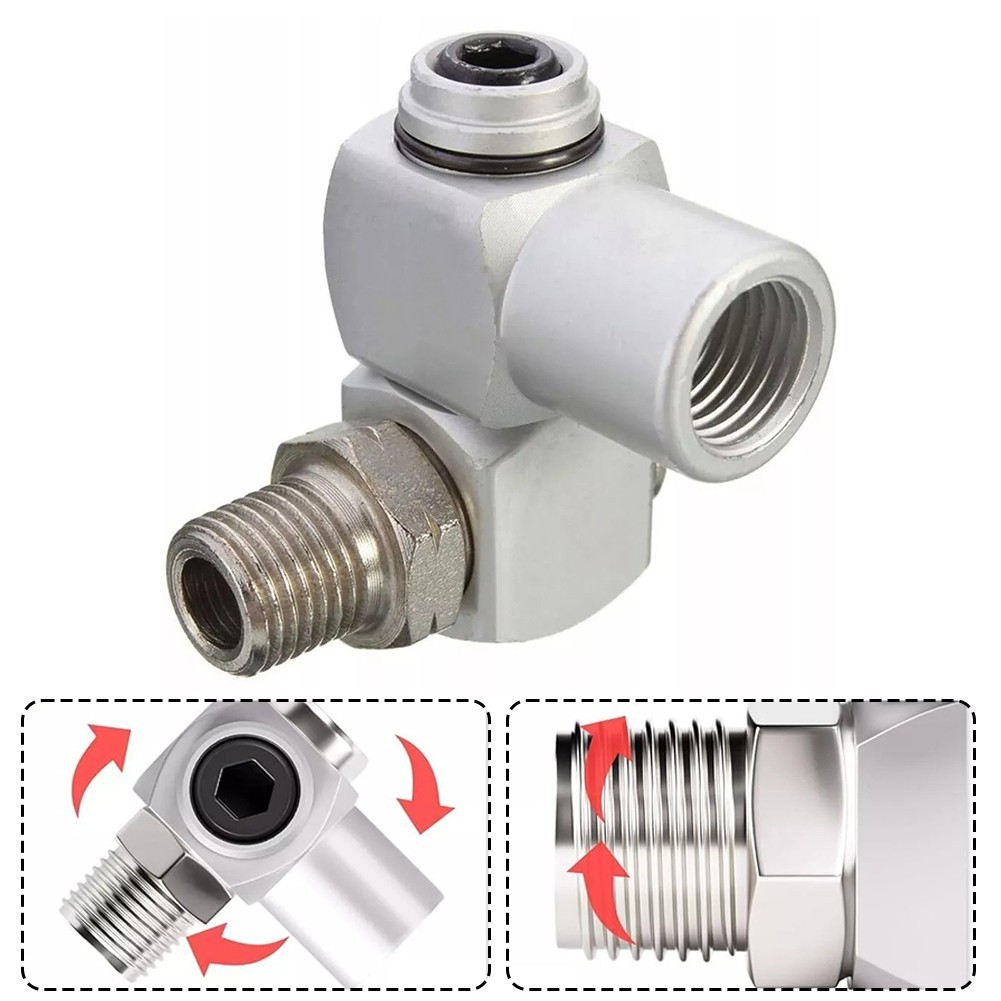 Aluminum Air Tool Swivel Fitting Degree Rotation 1/4 Inch Male NPT