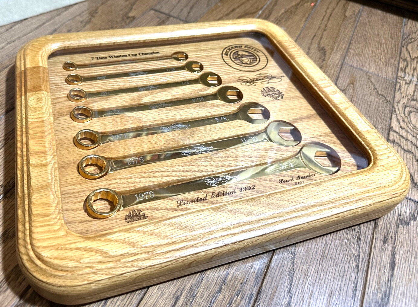 🇺🇸 MAC Tools GOLD Limited Edition Richard Petty Nascar Wrench Set Wood Box