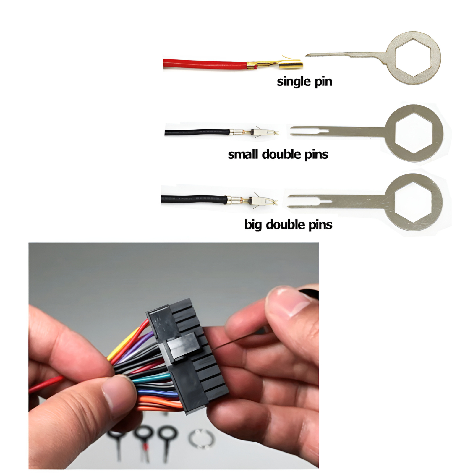 41PCS Wire Terminal Removal Tool Car Electrical Wiring Crimp Connector Pin Key