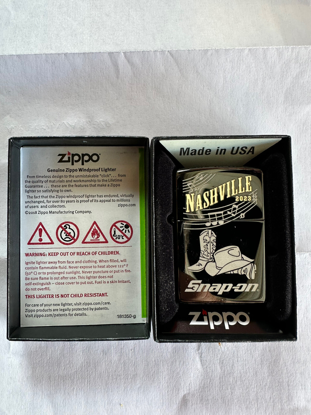 ZIPPO LIGHTER SNAP ON TOOLS NASHVILLE 2023 ONLY 100 MADE NEW 