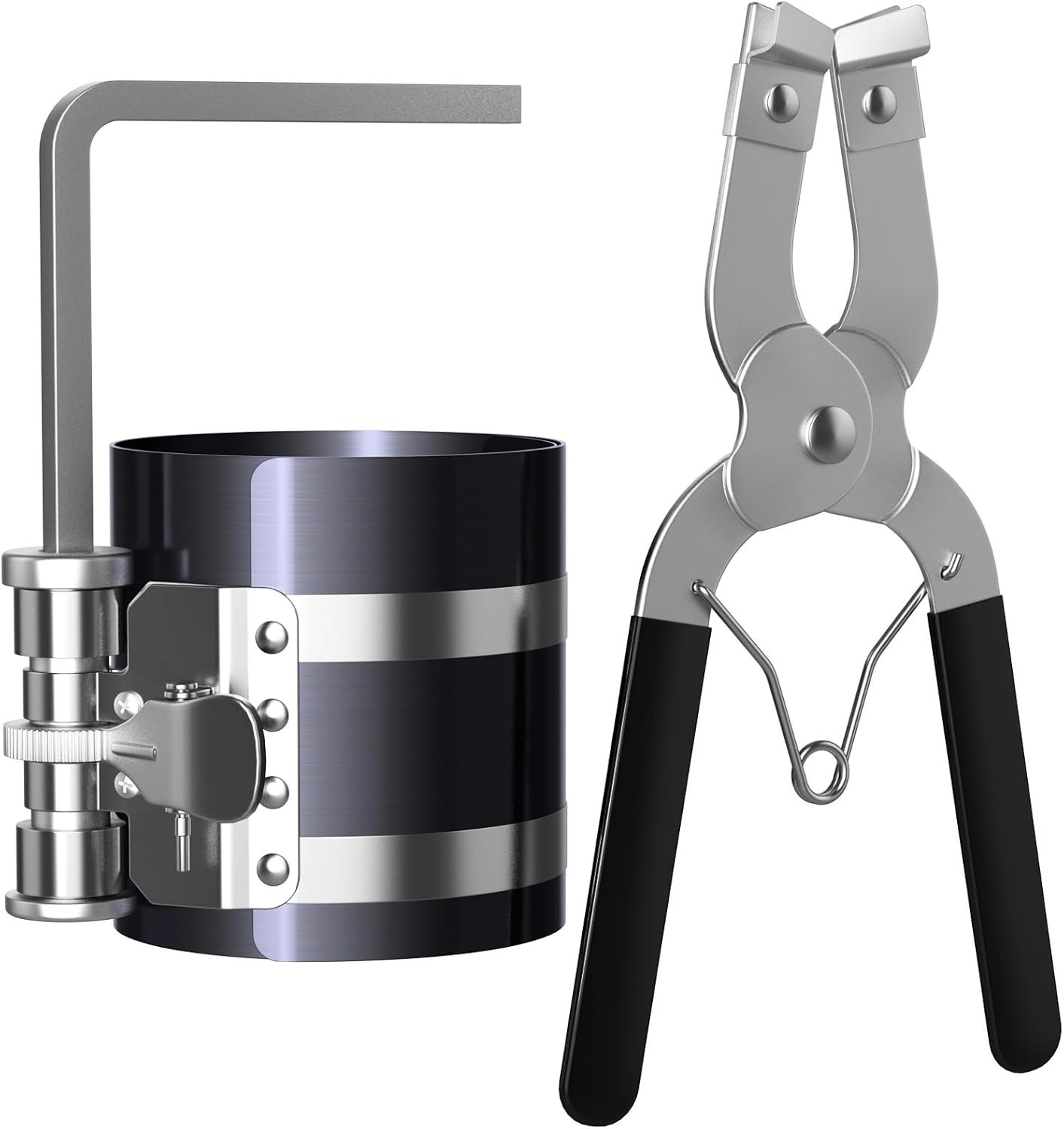 Adjustable Piston Ring Installer Tool Kit for All Vehicle Types, 2-1/8 to 7 Inch