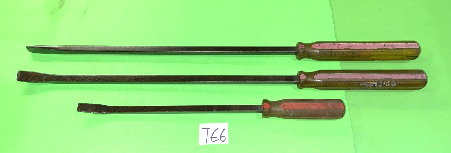 MAC TOOLS 3 PIECE PRY BARS CURVED & STRAIGHT 12 INCH, 19 INCH LENGTH