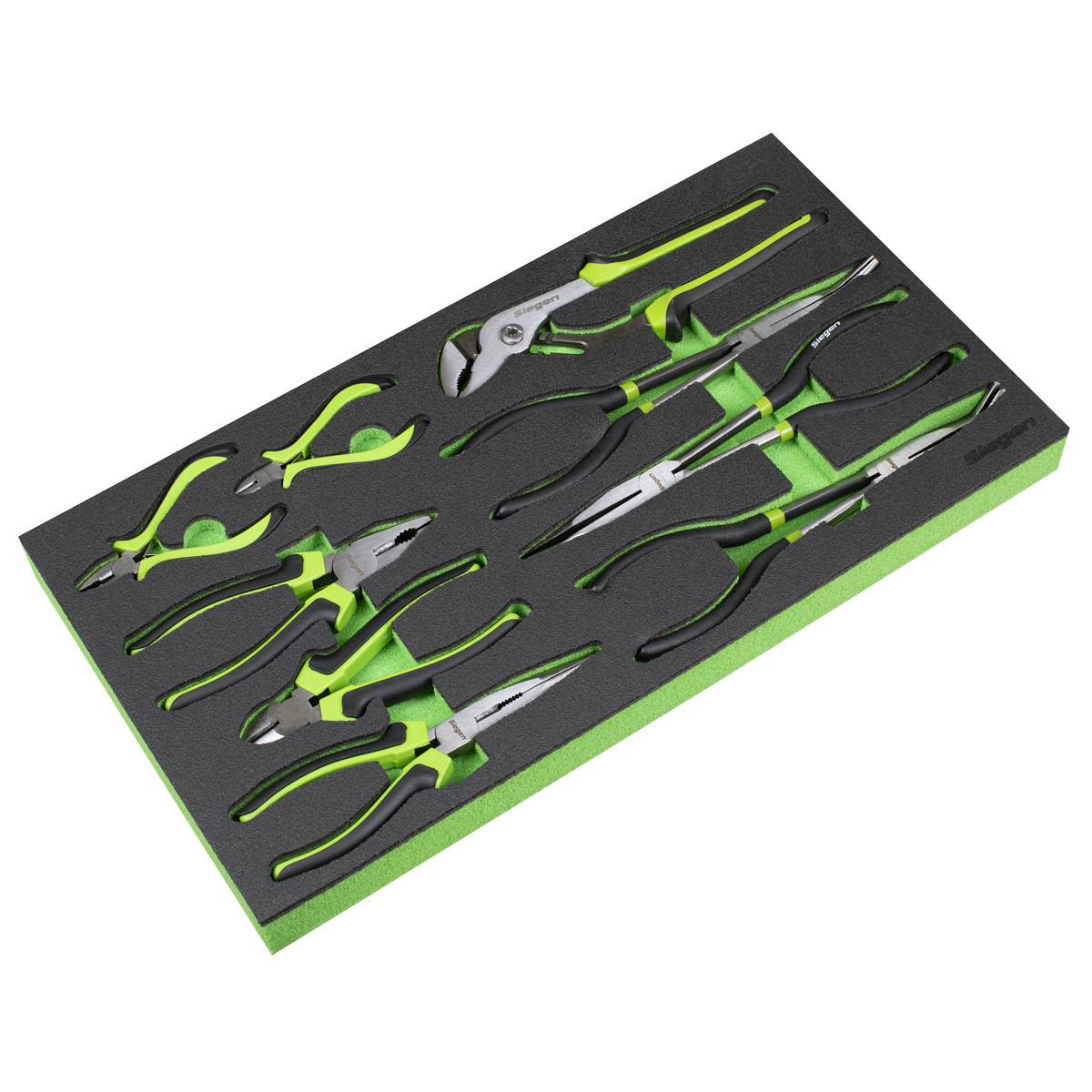 Sealey Siegen Pliers Set Robust With Foam Storage Tool Tray 9 Pieces S01277