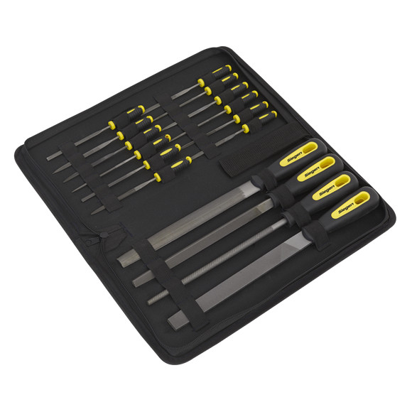 Siegen by Sealey S05781 Engineer’s & Needle File Set 16 Pc With Carry Case
