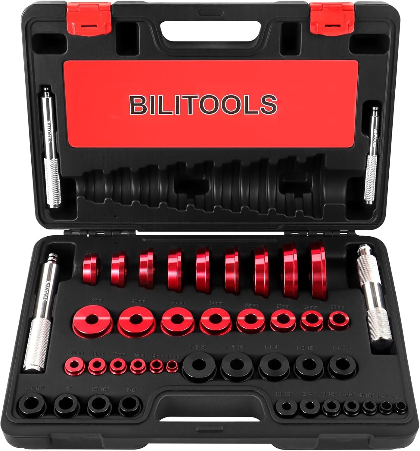 43 Piece Bearing Race and Seal Driver Set with 4 Handles& 39 Dual-Sided Adapters