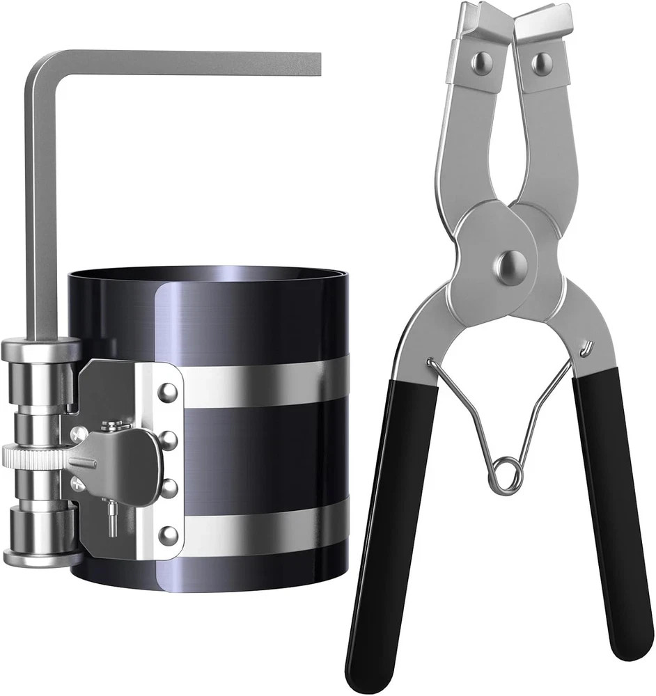 Piston Ring Compressor Tool Kit 2-1/8 to 7 Inch 53mm-175mm with Plier | Pisto…