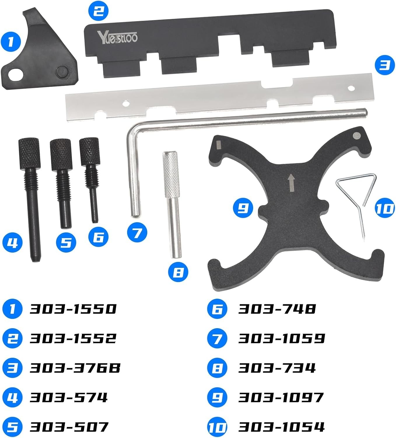 Corrosion-Resistant Engine Timing Tool Set with Carrying Case for Ford/Mazda