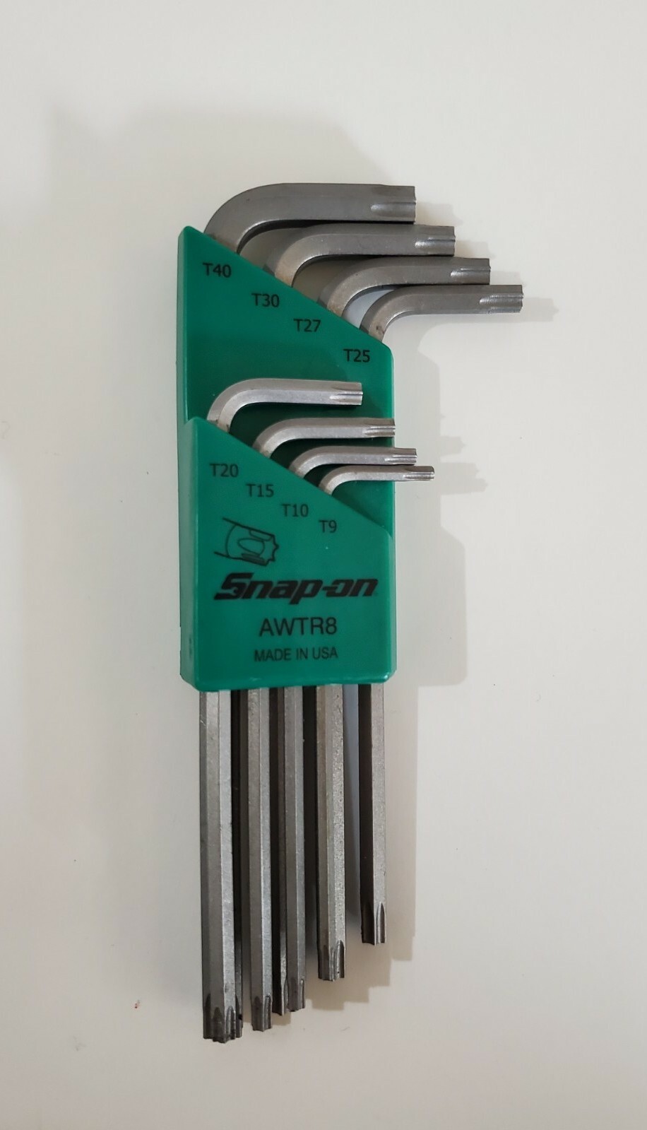 Snap On Tools L-shaped TORX Tamper-R Wrench Set w/Holder -8 keys TR9-TR40 NEW!!!