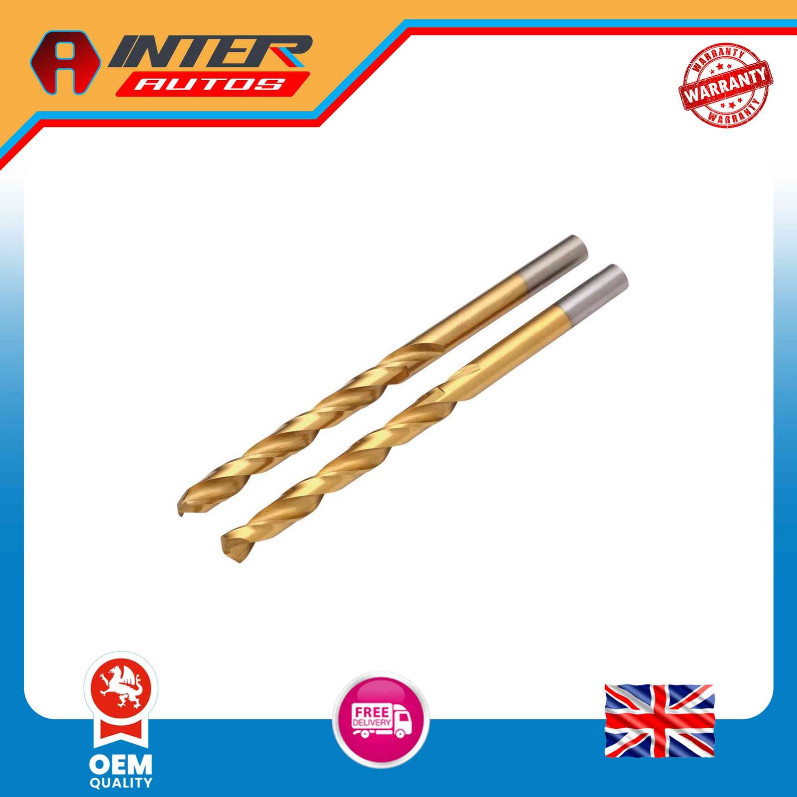 Draper HSS Titanium Nitride Coated Drill Bit, 5.0mm x 86mm (Pack of 2) 08867