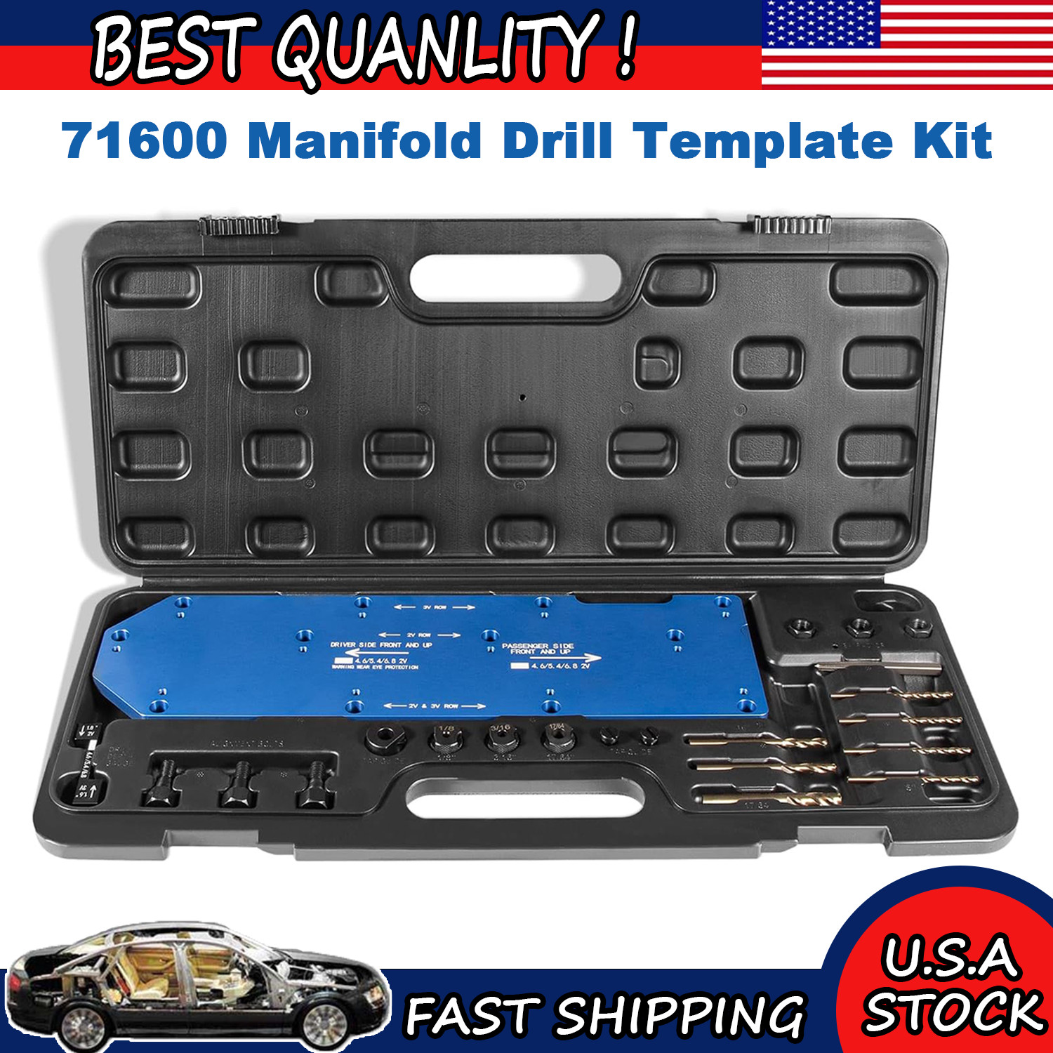 71600 Broken Exhaust Manifold Drill Template for Ford V10 2V 3V 4.6L 5.4L 6.8L