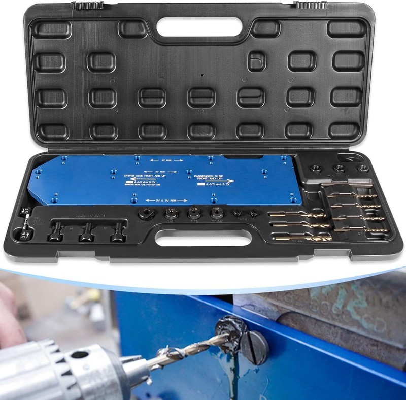 71600 Exhaust Manifold Drill Template Kit For Ford V10 2V 3V Triton 4.6 5.4 6.8L