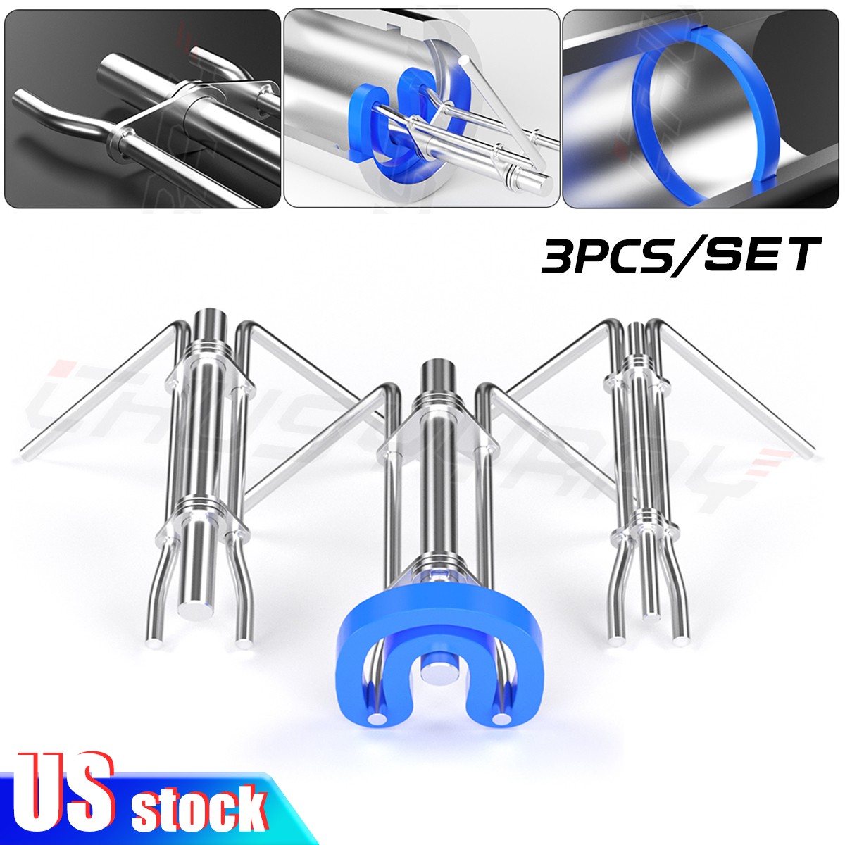 Hydraulic Cylinder Piston Rod Seal U-cup Installation Tool Kit Set – 3pcs S M L