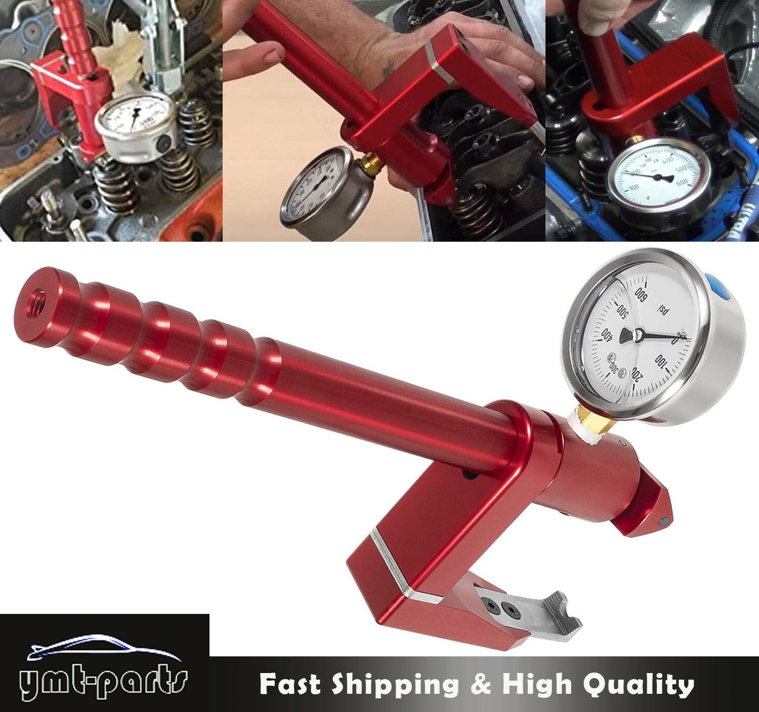 PC-100 Valve Seat Pressure Tester Adjustable 0-600PSI On-Head Valve Spring Gauge