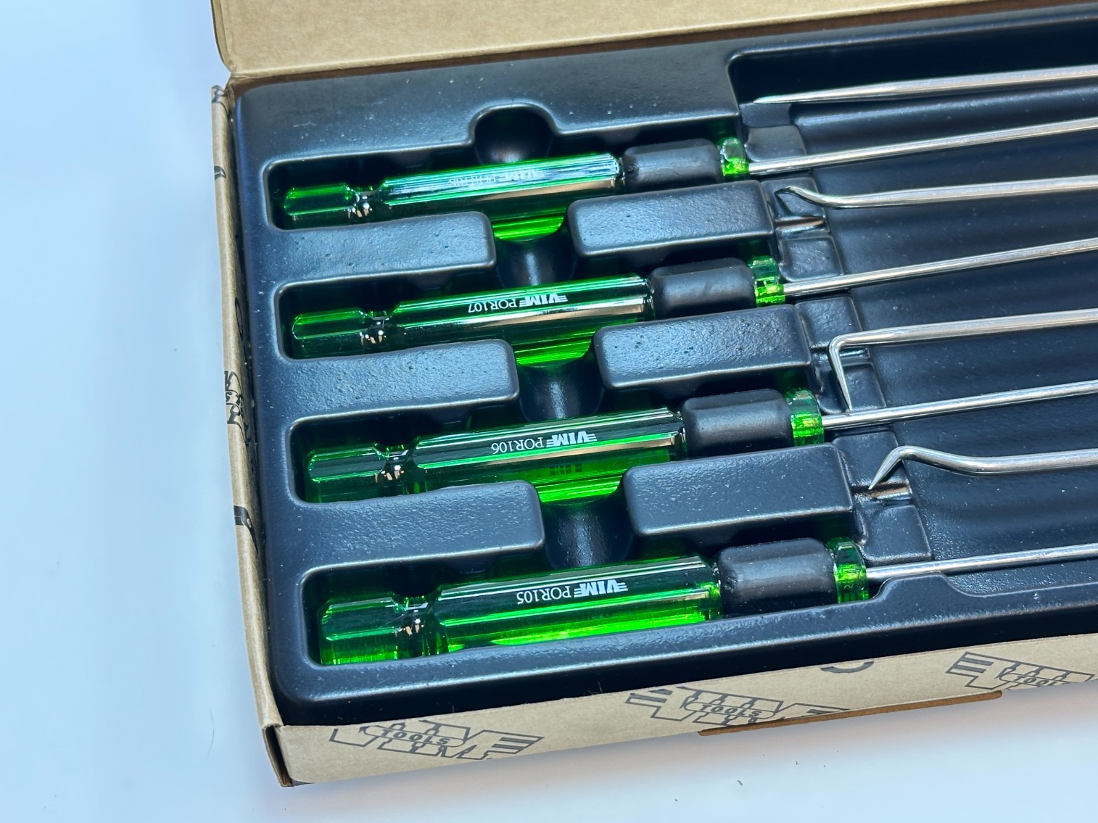 NEW VIM Tools 8pc GREEN Mini Pick and O-Ring Removal Spoon Tool Set, # POR100