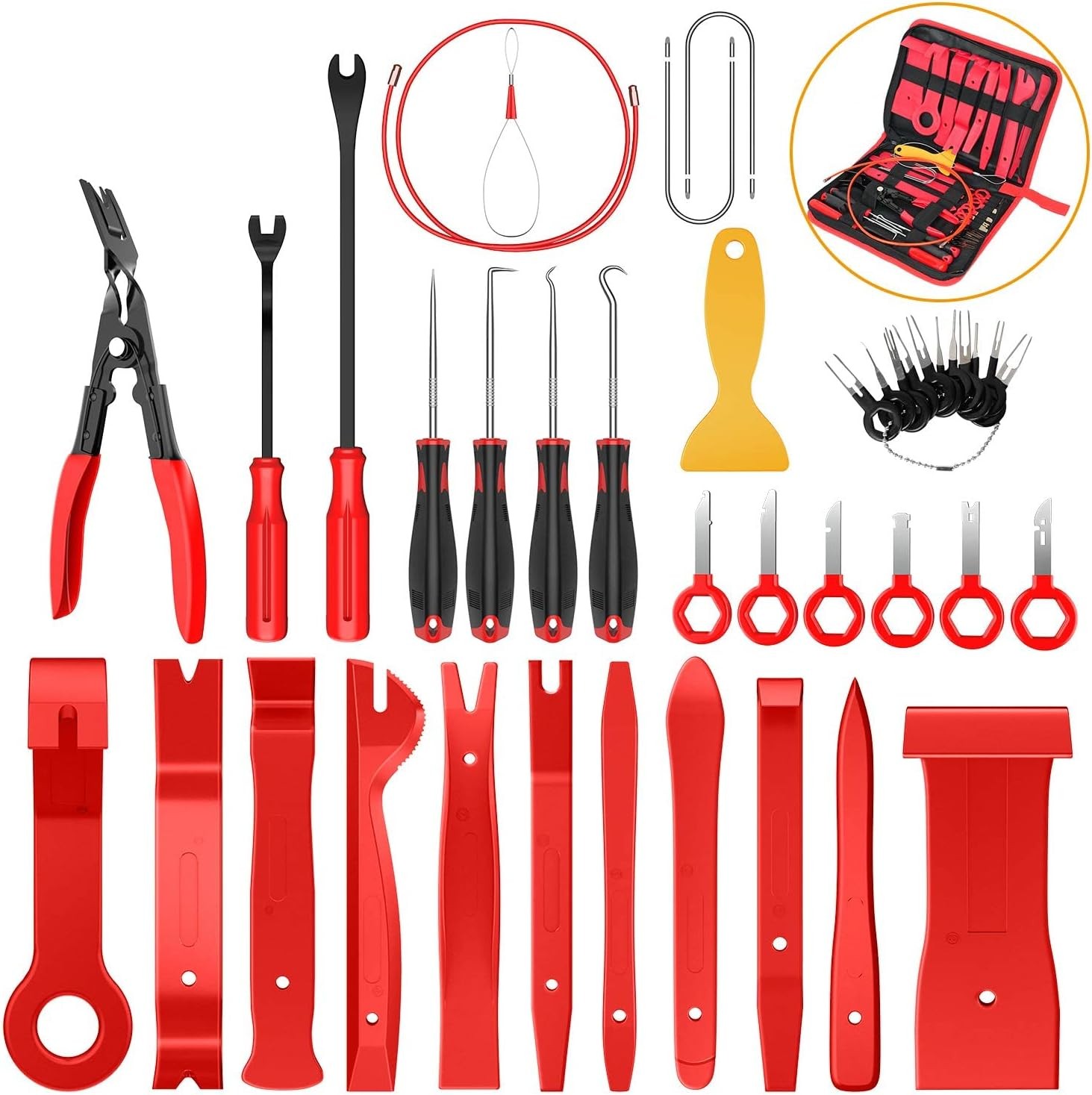 GOOACC 40Pcs Trim Removal Tool Auto Terminal Removal Key Tool Repair Removal Kit
