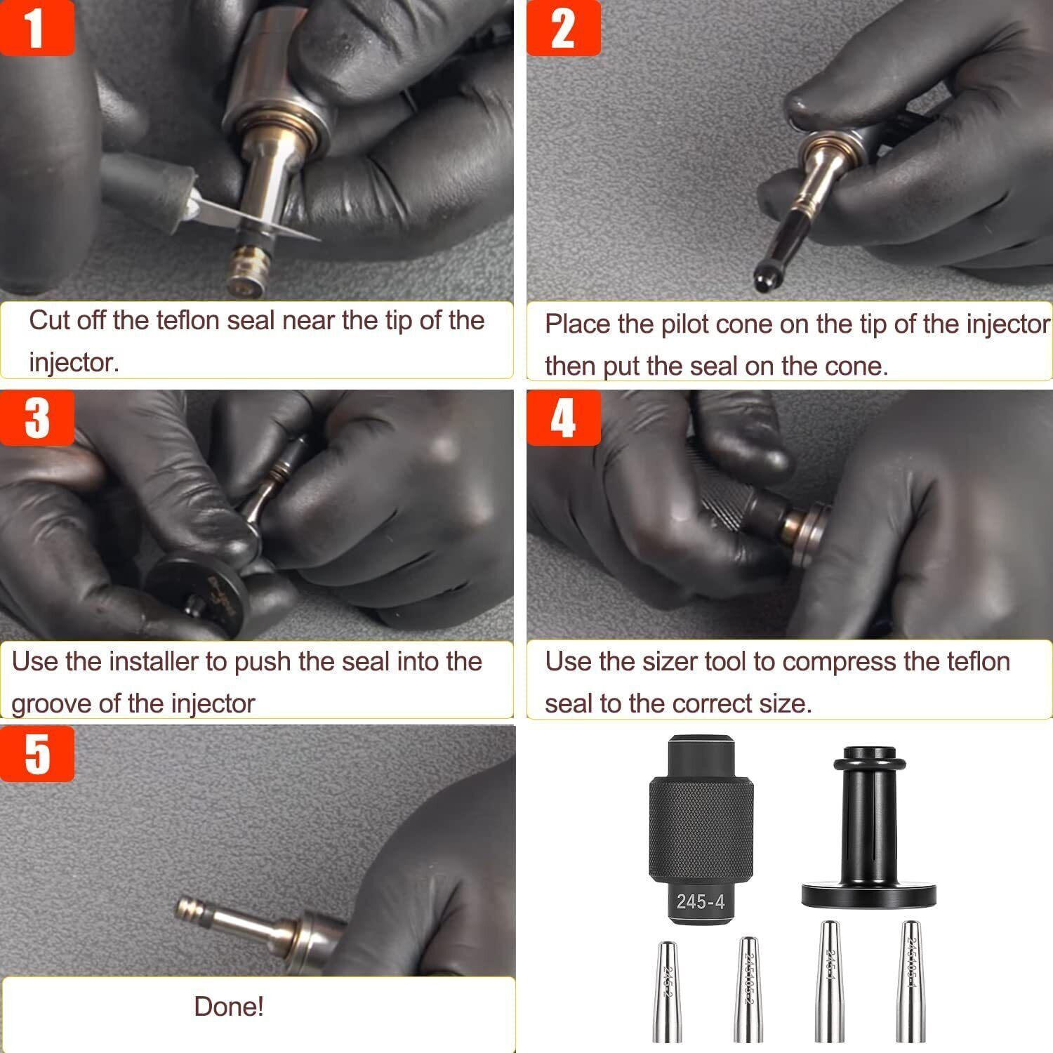 For GM 6706 Injector Rail Assembly Remover+GM245 Seals Tools+6708 Retaining Clip