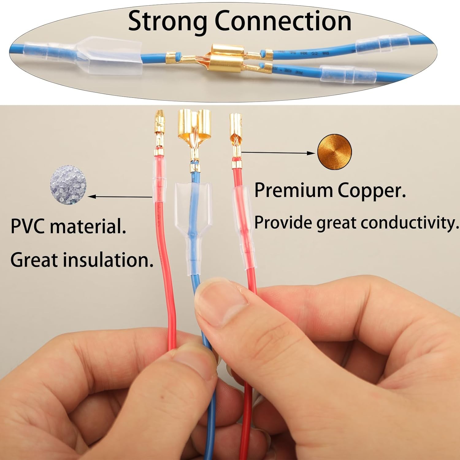 320pcs Double Bullet Wire Connectors, 3.9mm 3.5mm Male and 320pcs, Gold