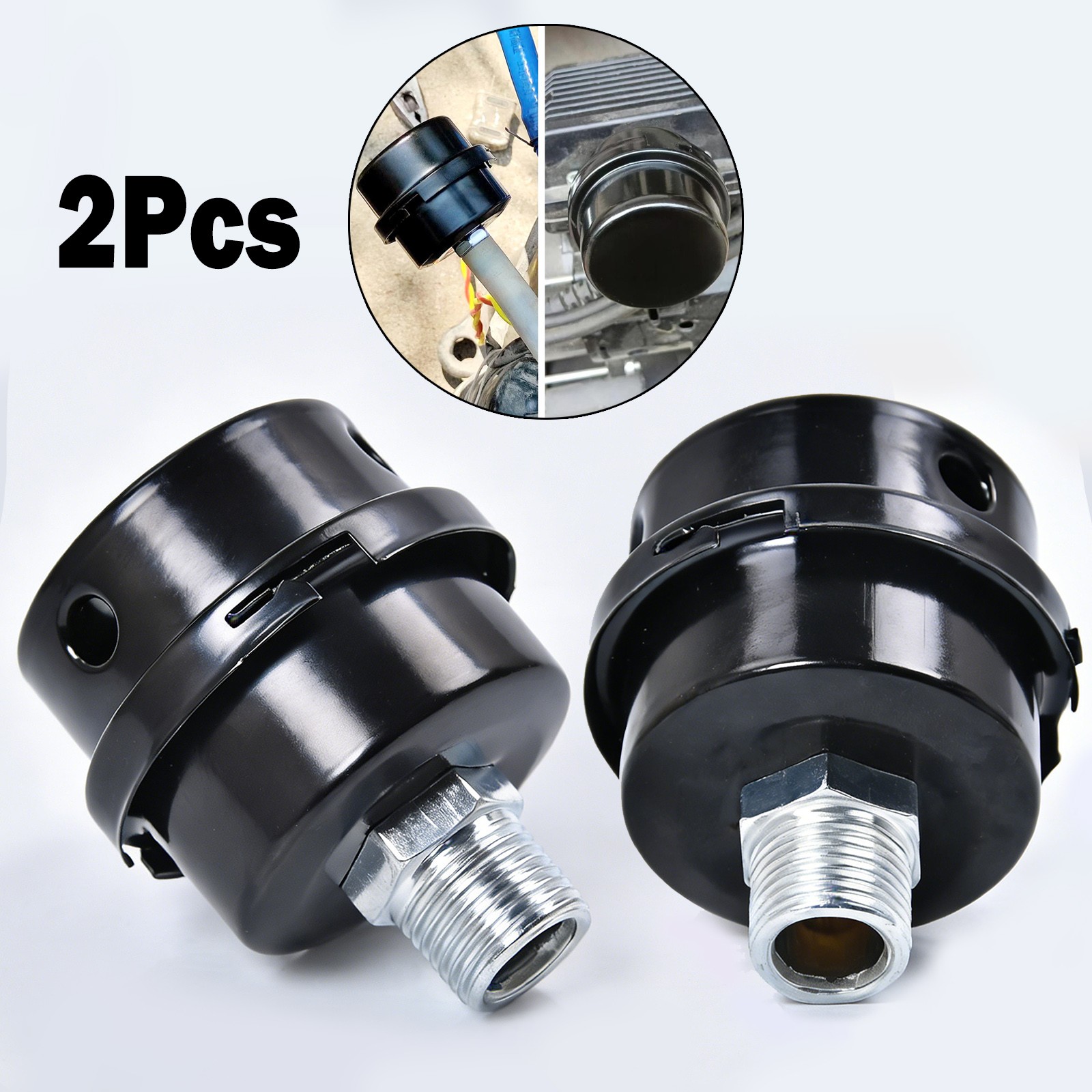 1/2″ Air Compressor Intake Filter Silencer Metal Housing and Element NEW