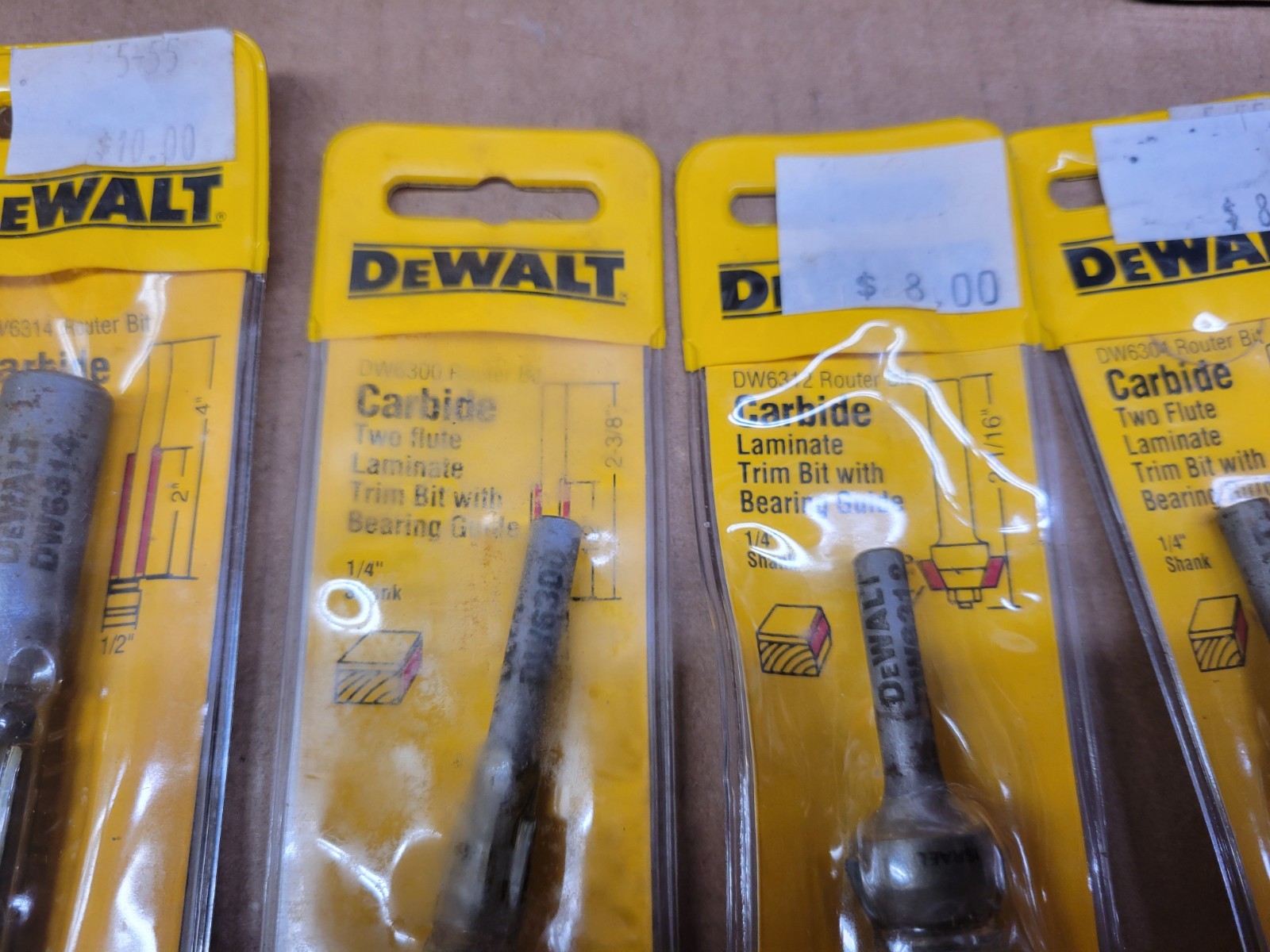 Dewalt USA NOS 6-Piece High Quality Carbide Solid Surface Router Bits