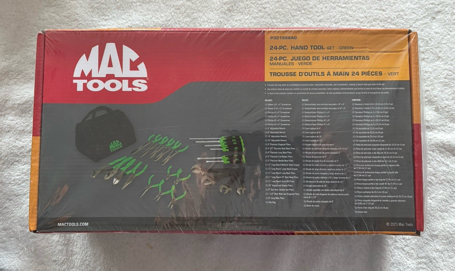 Mac Tools 24 Pc. Tool Set w/Storage Bag (Green)