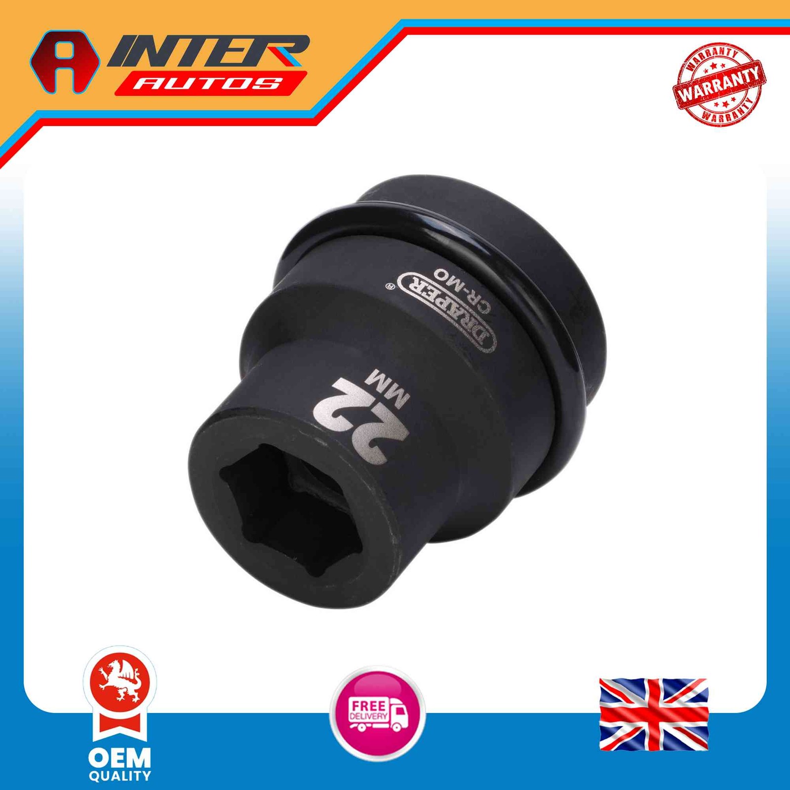 Draper Hi-TORQ® Impact Socket, 1″ Sq. Dr., 22mm 05103