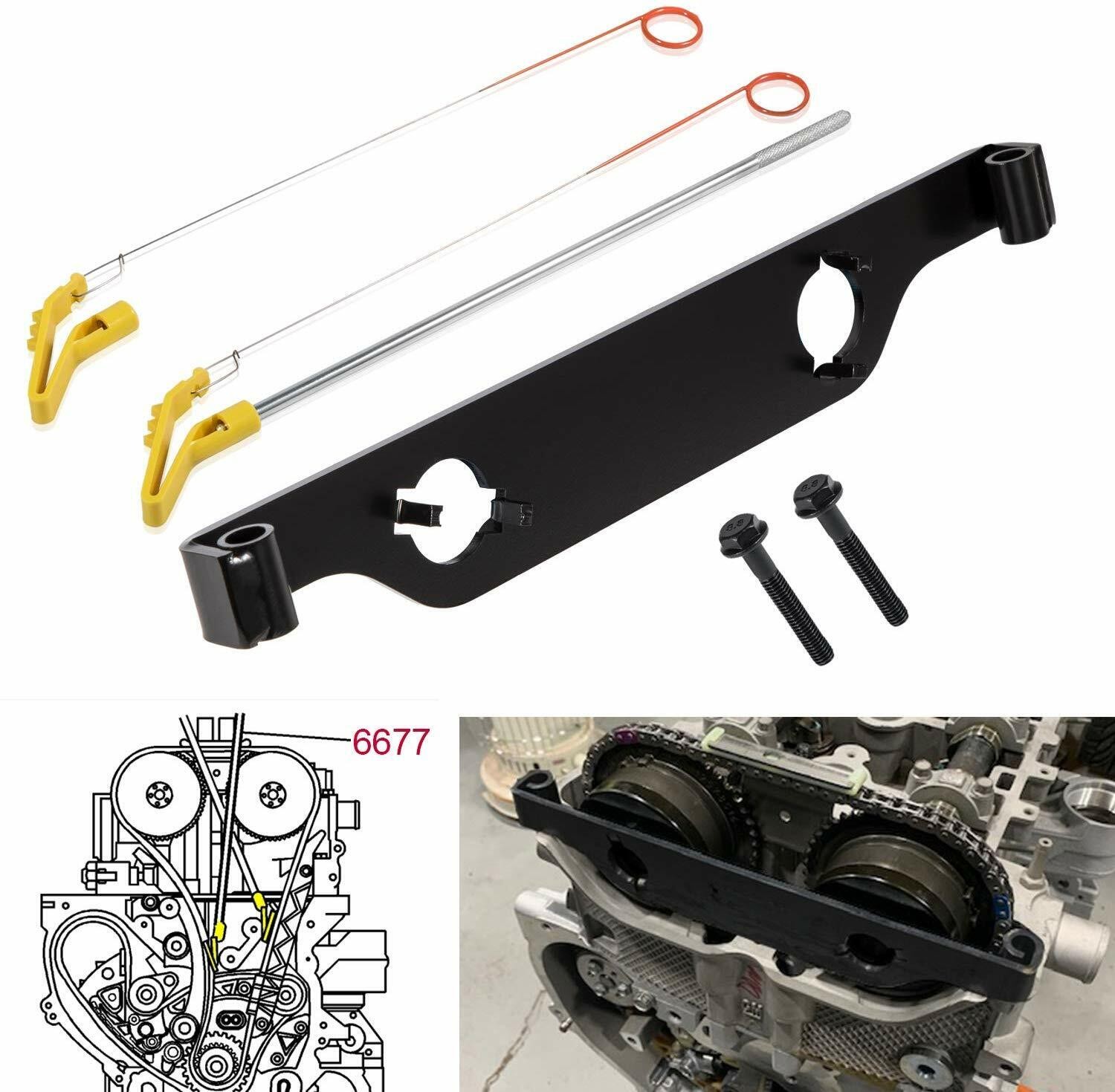 Cam Phaser Retainer/Camshaft Actuator Locking & 6677 Timing Chain Retainer Tool