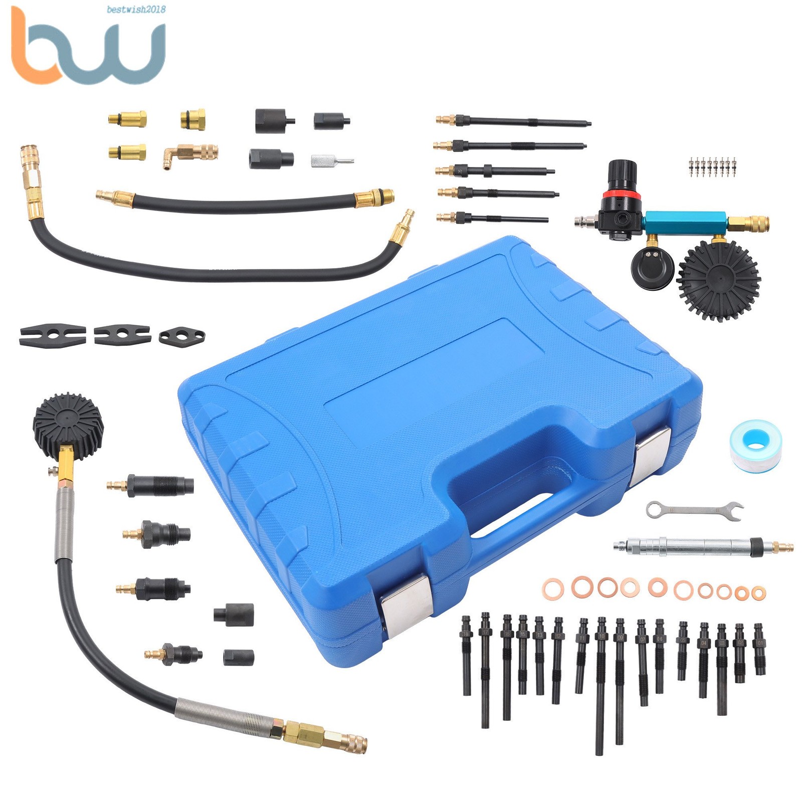 Engine Compression Tester 46PCS Kit Petrol Diesel Leak Down Test Gauge Set
