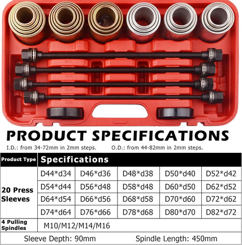 YT-1097 Universal Press and Pull Sleeve Remove Install Bushes Bearings…