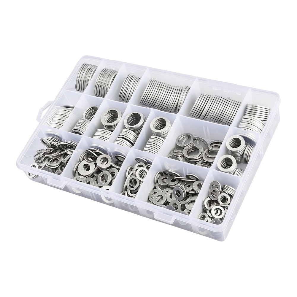 Aluminum Oil Drain Gasket Kit 600pcs with Flat Washers for Engine Tasks