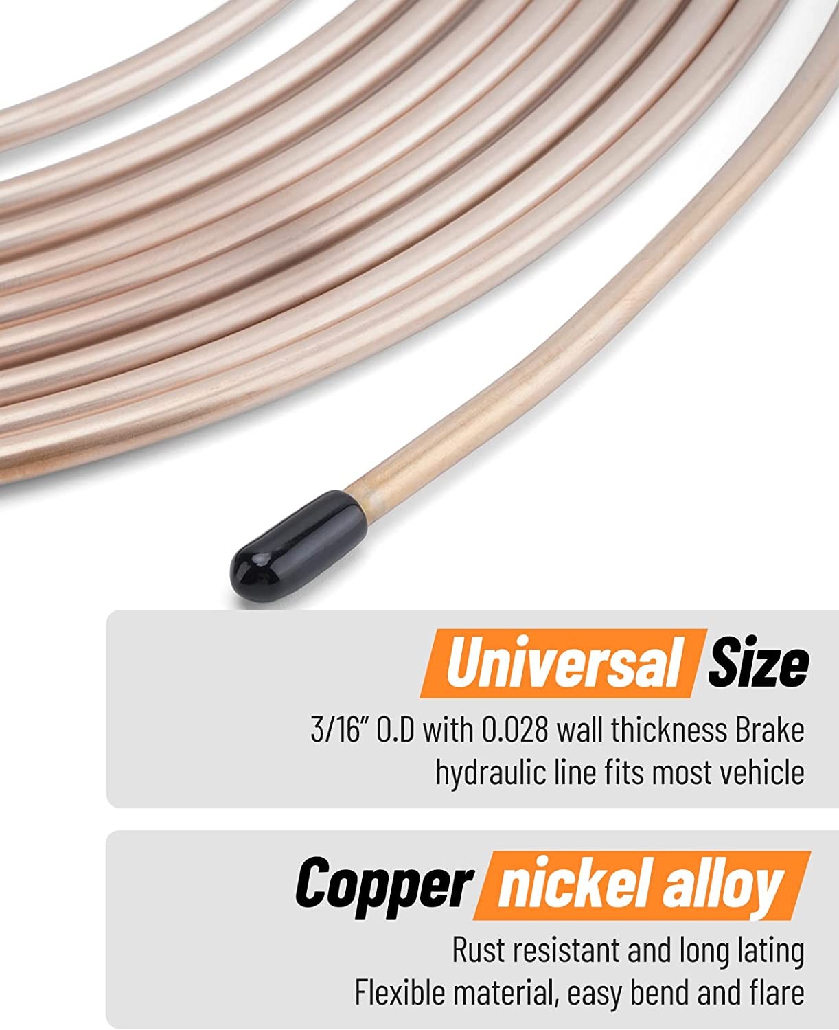 25ft 3/16 Copper Nickel Alloy Brake Line Kit & Double & Single Flaring Tool US