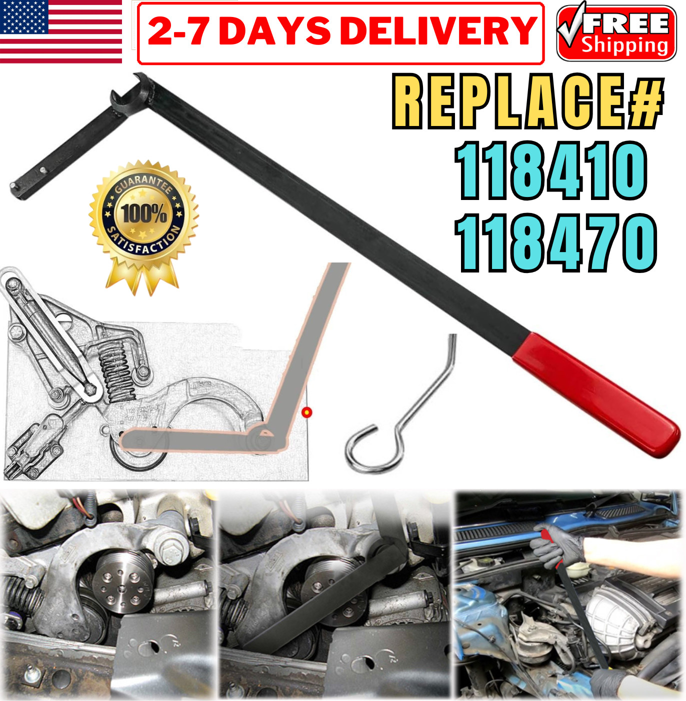 Serpentine Belt Removal Tool for R52 R53 BMW Mini Cooper W11 Supercharged Engine